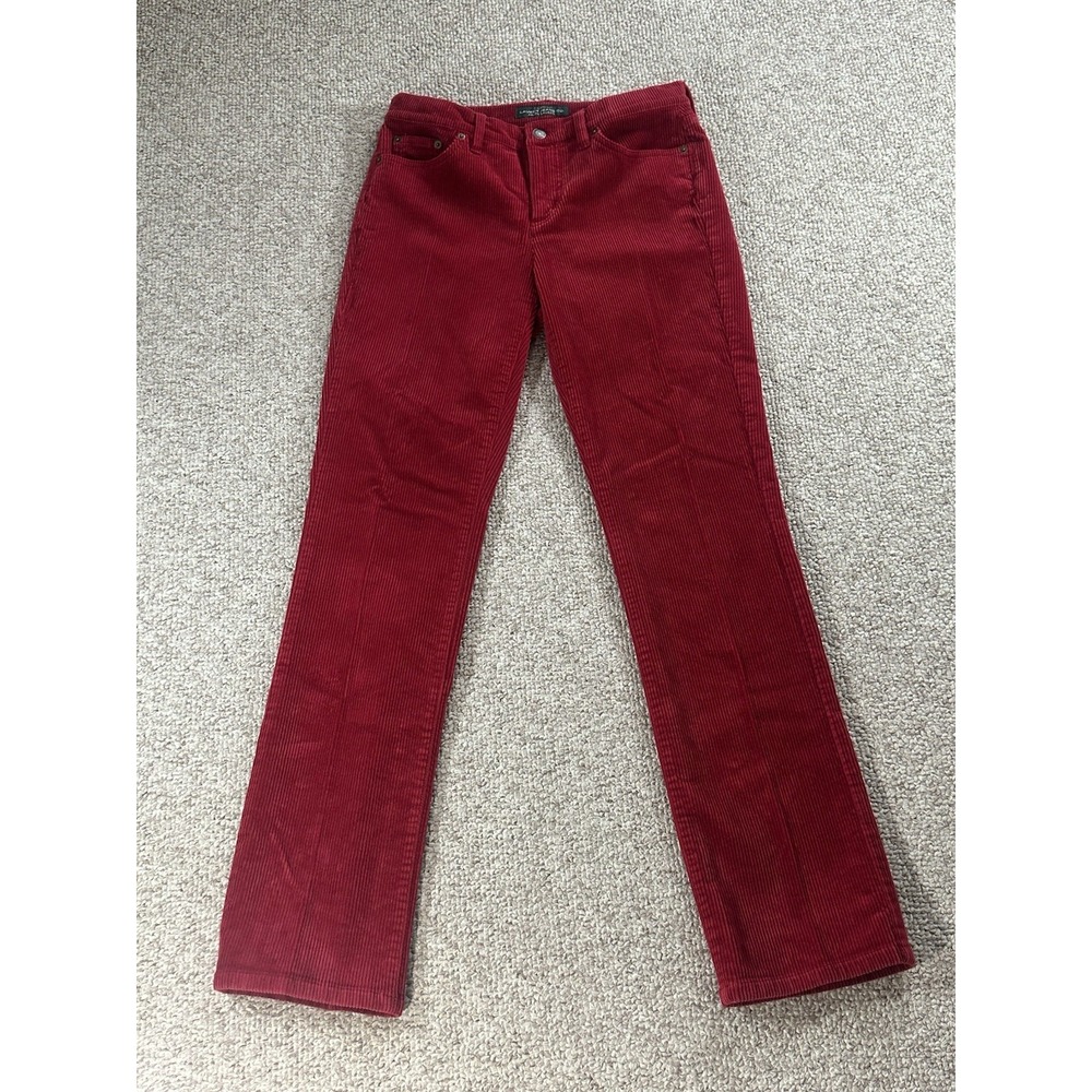 Lauren Ralph Lauren Classic Straight Corduroy Pants Women's Size 4 Red Y2K